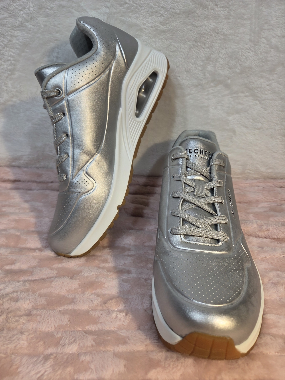 Skechers Silver Metallic Women’s Athletic Sneakers - Picture 5 of 8